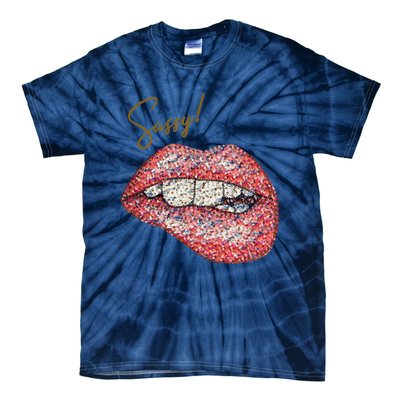 Sassy Lips Sexy Girl Graphic Sexy Lips Biting Tie-Dye T-Shirt