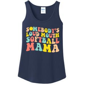 Somebody's Loudmouth Softball Mama Funny Mom Mother's Day Ladies Essential Tank