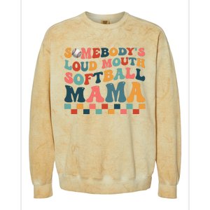 Somebody's Loudmouth Softball Mama Mom Mother's Day Colorblast Crewneck Sweatshirt