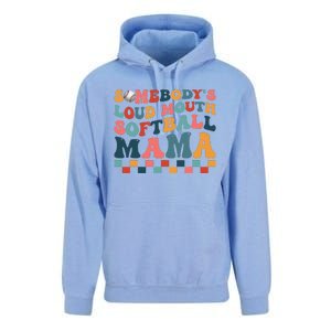 Somebody's Loudmouth Softball Mama Mom Mother's Day Unisex Surf Hoodie