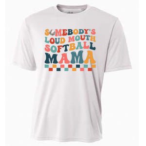 Somebody's Loudmouth Softball Mama Mom Mother's Day Cooling Performance Crew T-Shirt