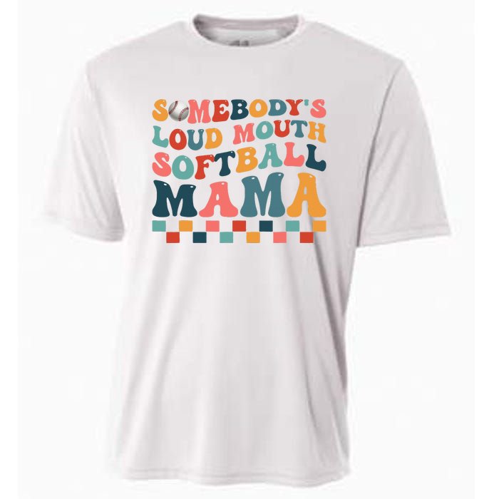 Somebody's Loudmouth Softball Mama Mom Mother's Day Cooling Performance Crew T-Shirt