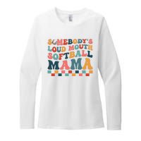 Somebody's Loudmouth Softball Mama Mom Mother's Day Womens CVC Long Sleeve Shirt