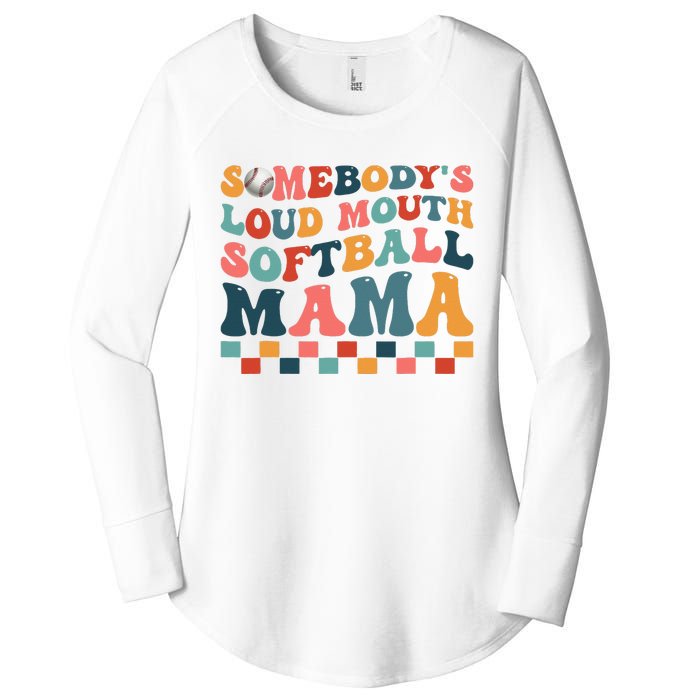 Somebody's Loudmouth Softball Mama Mom Mother's Day Women's Perfect Tri Tunic Long Sleeve Shirt