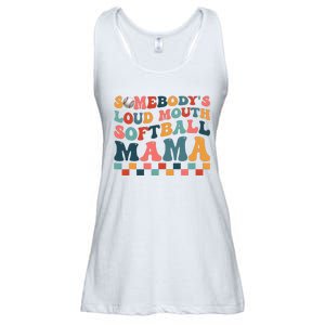 Somebody's Loudmouth Softball Mama Mom Mother's Day Ladies Essential Flowy Tank