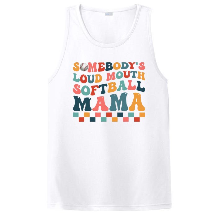 Somebody's Loudmouth Softball Mama Mom Mother's Day PosiCharge Competitor Tank