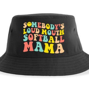 Somebody's Loudmouth Softball Mama Funny Mom Mother's Day Sustainable Bucket Hat