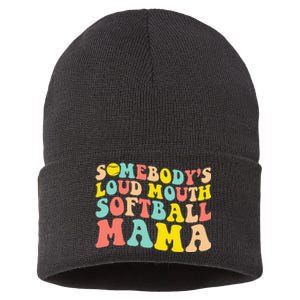 Somebody's Loudmouth Softball Mama Funny Mom Mother's Day Sustainable Knit Beanie