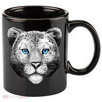 Snow Leopard 11oz C Handle Ceramic Mug