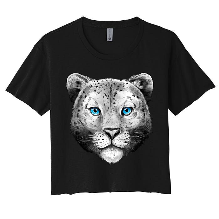 Snow Leopard Women's Crop Top Tee