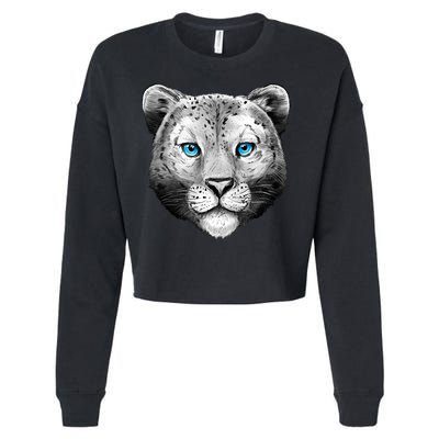 Snow Leopard Cropped Pullover Crew