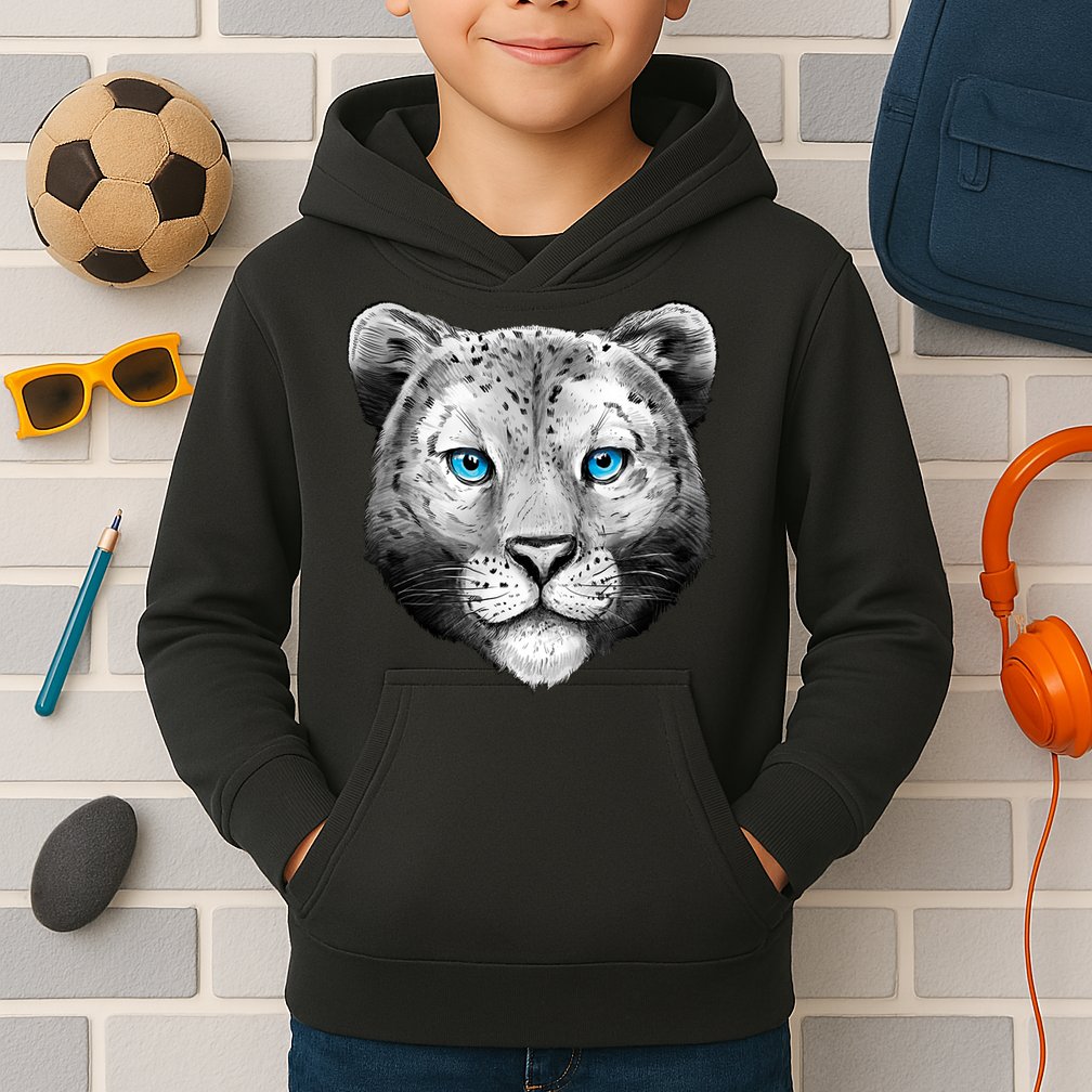 Snow Leopard Kids Hoodie