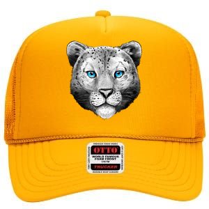 Snow Leopard High Crown Mesh Back Trucker Hat