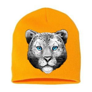 Snow Leopard Short Acrylic Beanie