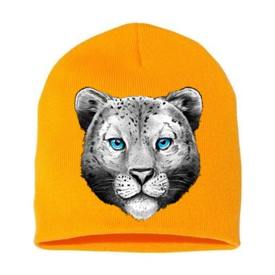 Snow Leopard Short Acrylic Beanie