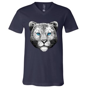 Snow Leopard V-Neck T-Shirt