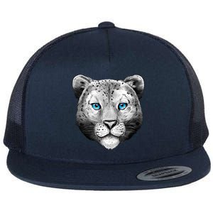 Snow Leopard Flat Bill Trucker Hat