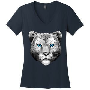 Snow Leopard Women's V-Neck T-Shirt