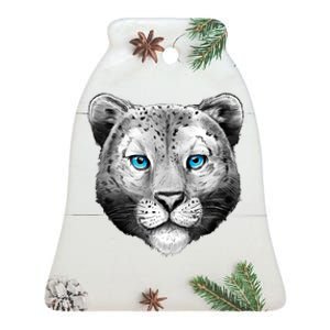 Snow Leopard Ceramic Bell Ornament