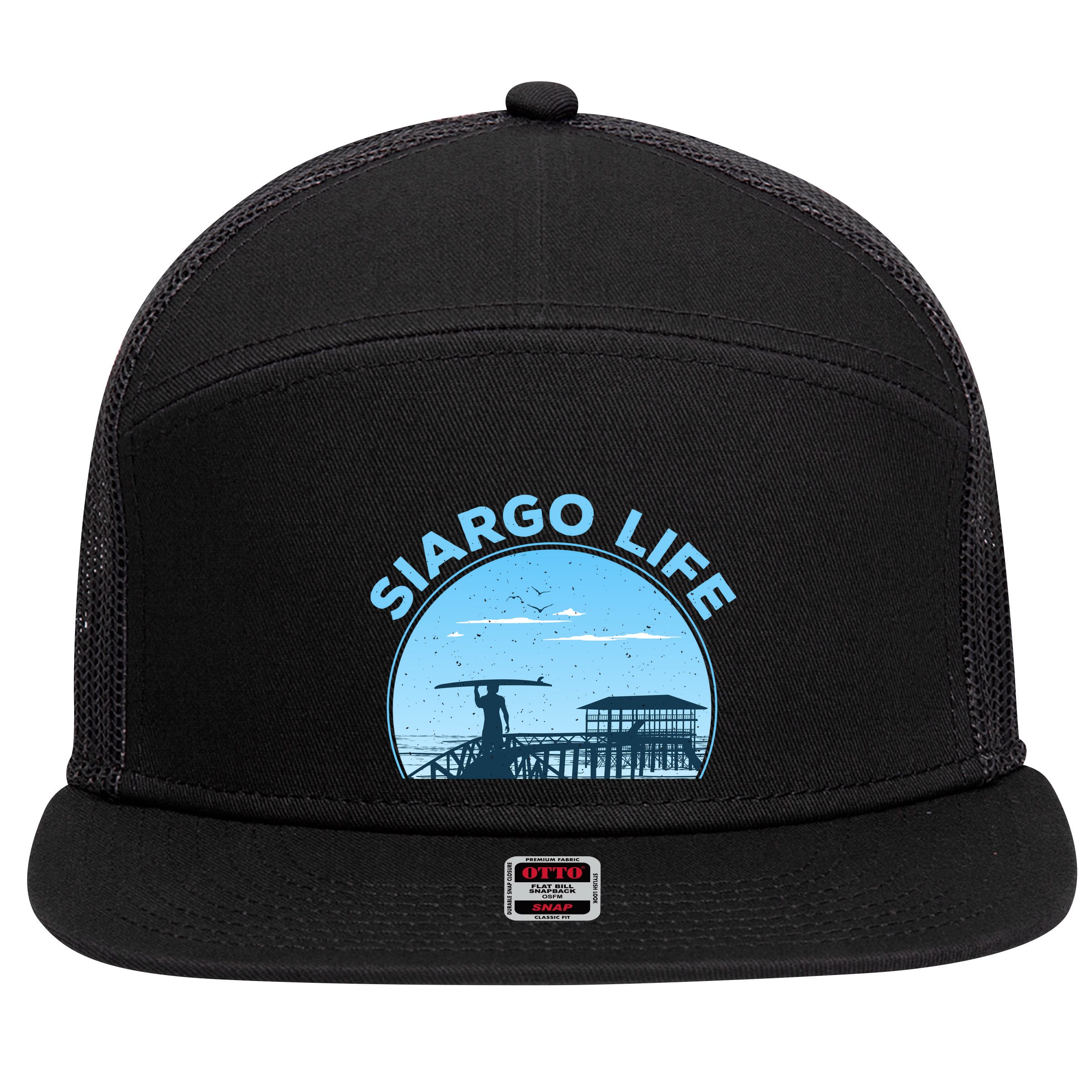 Siargao Life 7 Panel Mesh Trucker Snapback Hat