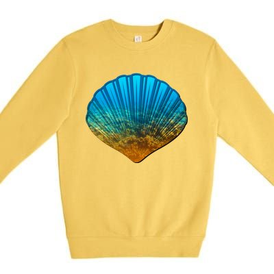 Seashell Lovers Silhouette Earth Day And Ocean Week Gift Premium Crewneck Sweatshirt