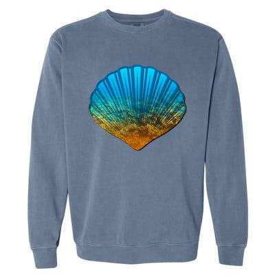 Seashell Lovers Silhouette Earth Day And Ocean Week Gift Garment-Dyed Sweatshirt