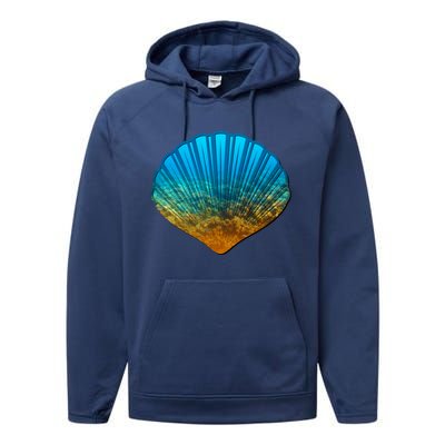 Seashell Lovers Silhouette Earth Day And Ocean Week Gift Performance Fleece Hoodie