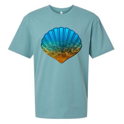 Seashell Lovers Silhouette Earth Day And Ocean Week Gift Sueded Cloud Jersey T-Shirt