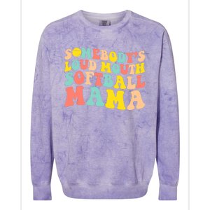 Somebody's Loudmouth Softball Mama Funny Mom Mother's Day Colorblast Crewneck Sweatshirt