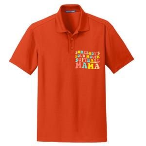 Somebody's Loudmouth Softball Mama Funny Mom Mother's Day Dry Zone Grid Polo