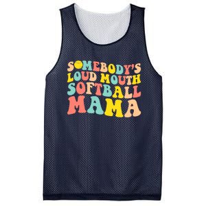 Somebody's Loudmouth Softball Mama Funny Mom Mother's Day Mesh Reversible Basketball Jersey Tank