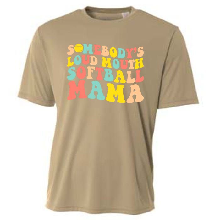 Somebody's Loudmouth Softball Mama Funny Mom Mother's Day Cooling Performance Crew T-Shirt