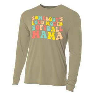 Somebody's Loudmouth Softball Mama Funny Mom Mother's Day Cooling Performance Long Sleeve Crew