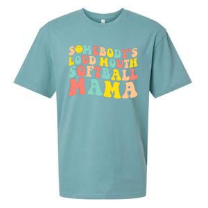 Somebody's Loudmouth Softball Mama Funny Mom Mother's Day Sueded Cloud Jersey T-Shirt