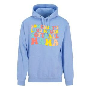 Somebody's Loudmouth Softball Mama Funny Mom Mother's Day Unisex Surf Hoodie