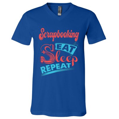 Scrapbooking Lovers Scrapbooking Eat Sleep Repeat Gift V-Neck T-Shirt