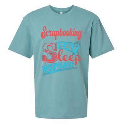 Scrapbooking Lovers Scrapbooking Eat Sleep Repeat Gift Sueded Cloud Jersey T-Shirt