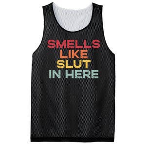 Smells Like Slut In Here Funny Mesh Reversible Basketball Jersey Tank