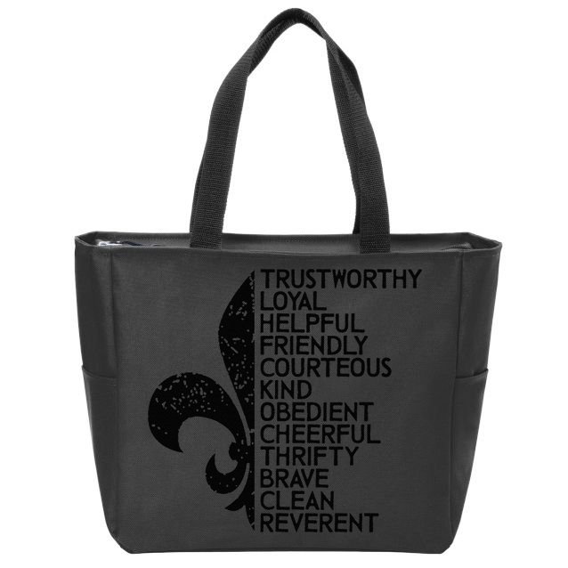 Scout Law Scouting Traits Funny Boy Summer Vacation Zip Tote Bag