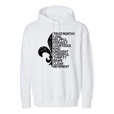 Scout Law Scouting Traits Funny Boy Summer Vacation Garment-Dyed Fleece Hoodie
