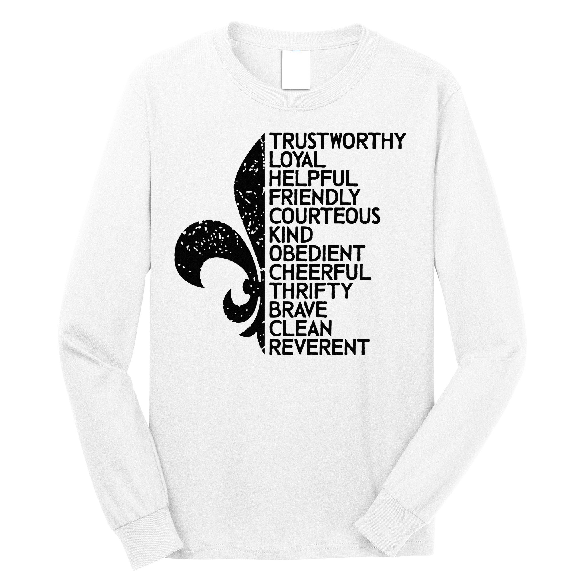 Scout Law Scouting Traits Funny Boy Summer Vacation Long Sleeve Shirt