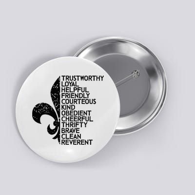 Scout Law Scouting Traits Funny Boy Summer Vacation Button