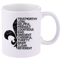 Scout Law Scouting Traits Funny Boy Summer Vacation 11oz C Handle Ceramic Mug