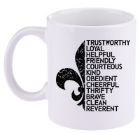 Scout Law Scouting Traits Funny Boy Summer Vacation 11oz C Handle Ceramic Mug