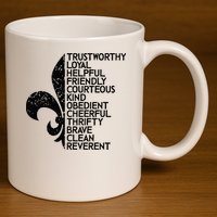 Scout Law Scouting Traits Funny Boy Summer Vacation 11oz C Handle Ceramic Mug