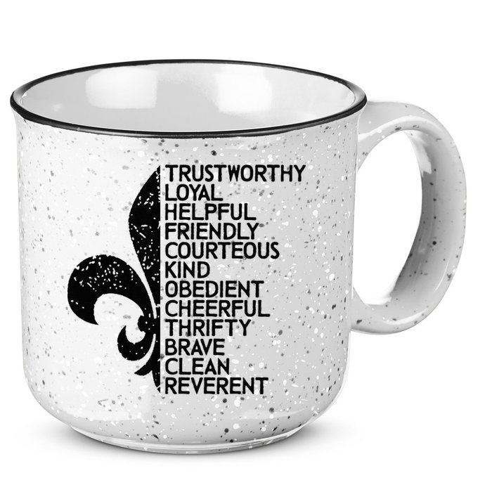Scout Law Scouting Traits Funny Boy Summer Vacation 15oz Campfire Ceramic Mug