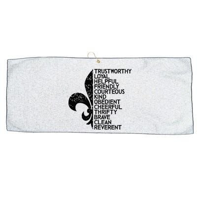 Scout Law Scouting Traits Funny Boy Summer Vacation Large Microfiber Waffle Golf Towel