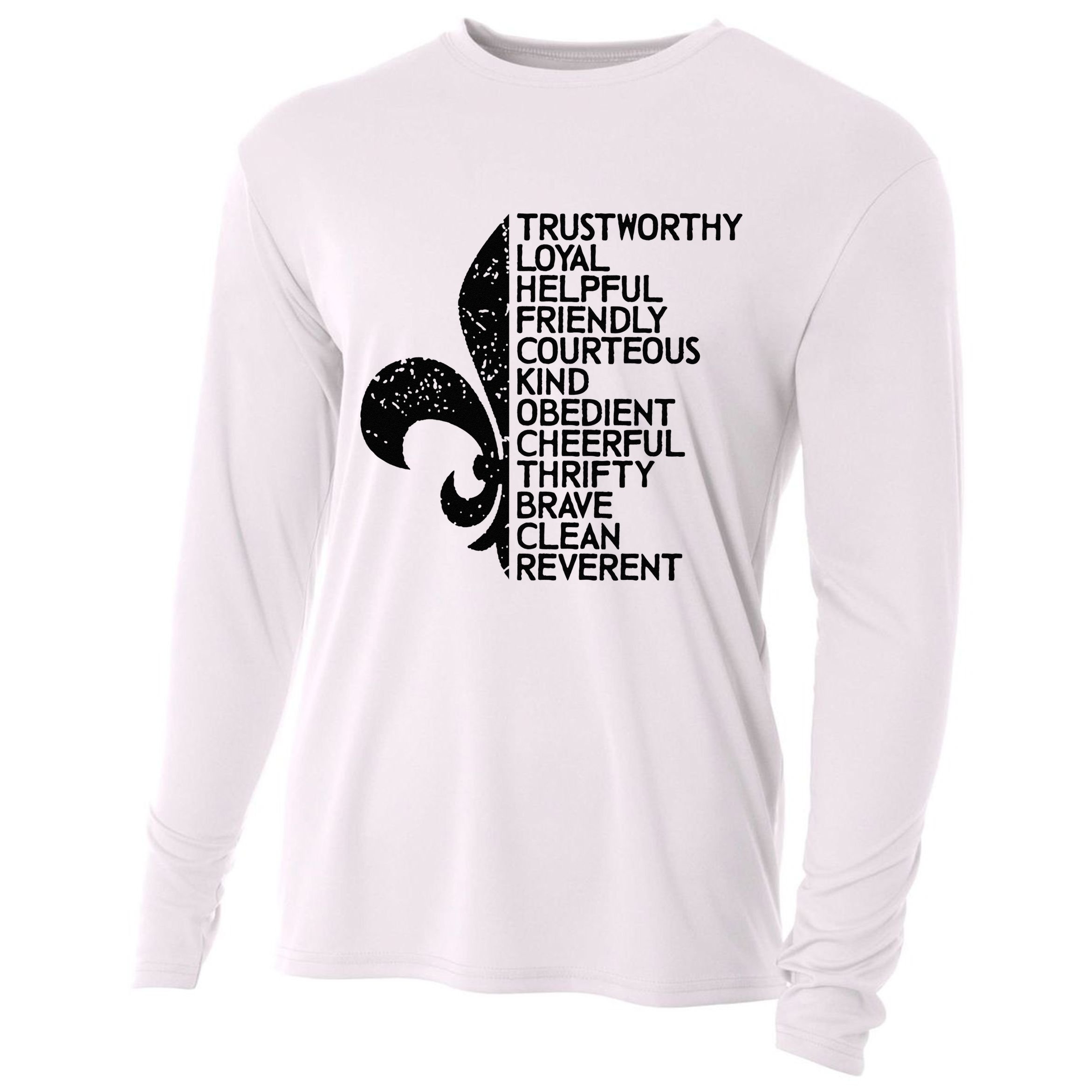 Scout Law Scouting Traits Funny Boy Summer Vacation Cooling Performance Long Sleeve Crew