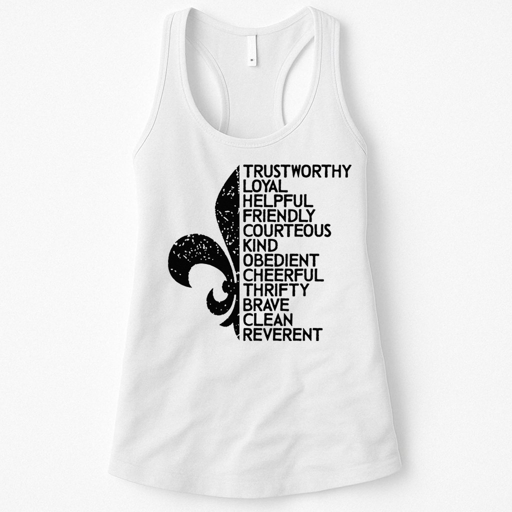 Scout Law Scouting Traits Funny Boy Summer Vacation Womens Tank Top