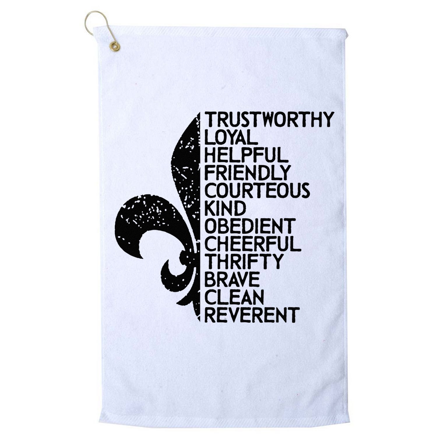 Scout Law Scouting Traits Funny Boy Summer Vacation Golf Towel